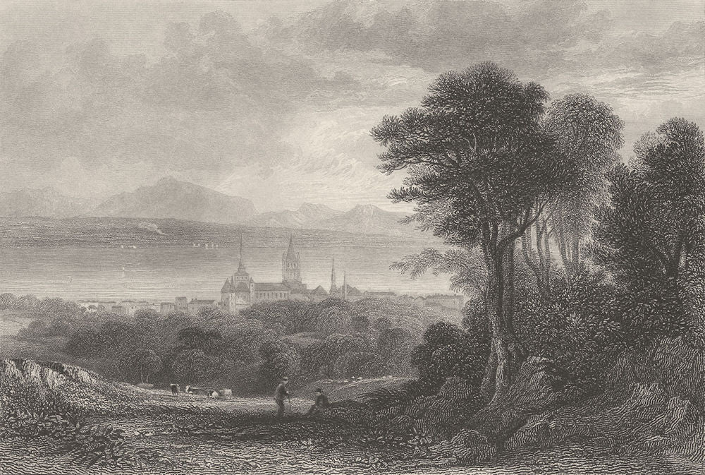 SWITZERLAND. Lausanne ; Finden 1833 old antique vintage print picture
